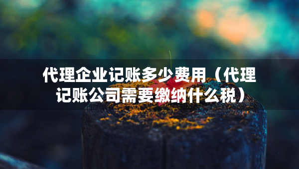 代理企业记账多少费用（代理记账公司需要缴纳什么税）