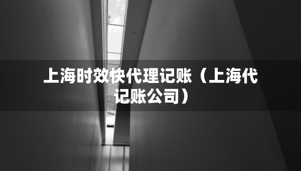 上海时效快代理记账（上海代记账公司）