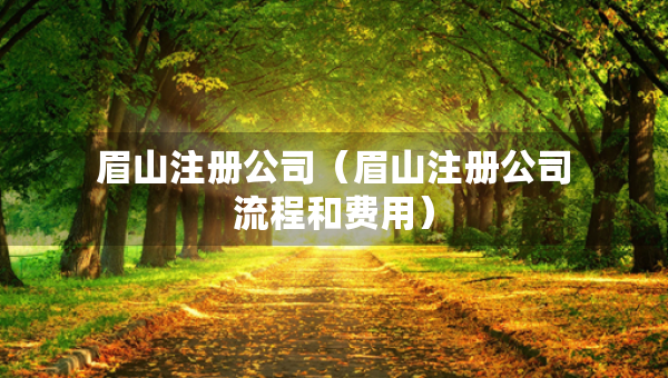 眉山注册公司（眉山注册公司流程和费用）
