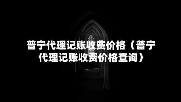 普宁代理记账收费价格（普宁代理记账收费价格查询）