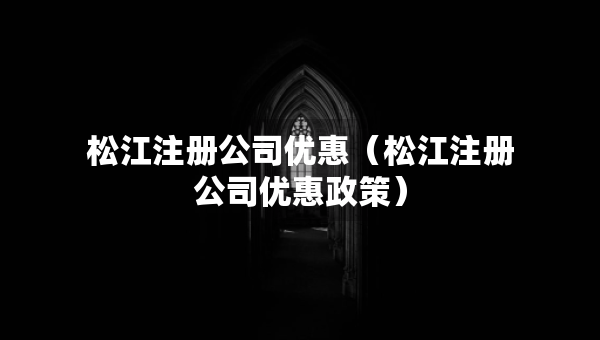 松江注册公司优惠（松江注册公司优惠政策）