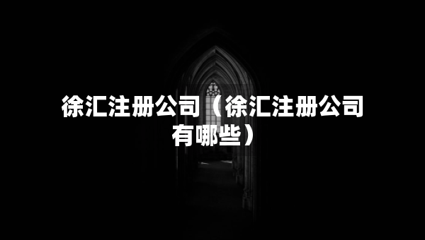 徐汇注册公司（徐汇注册公司有哪些）