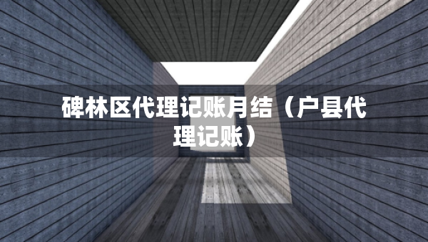 碑林区代理记账月结（户县代理记账）