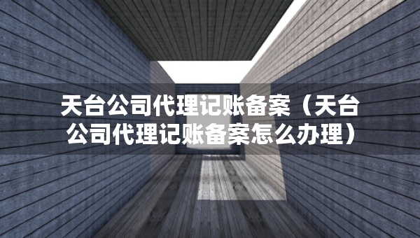 天台公司代理记账备案（天台公司代理记账备案怎么办理）