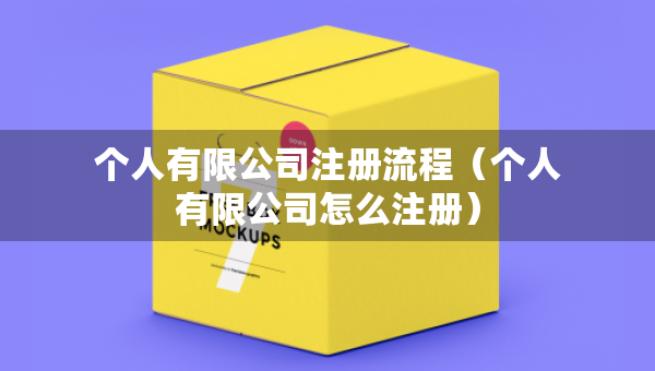 个人有限公司注册流程（个人有限公司怎么注册）