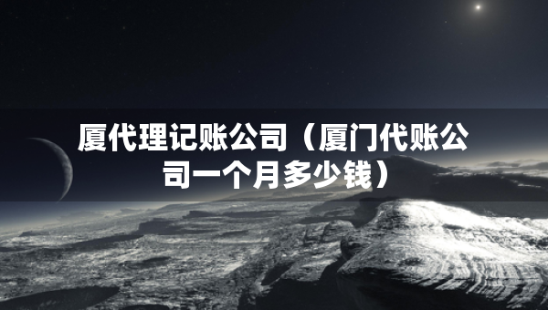厦代理记账公司（厦门代账公司一个月多少钱）