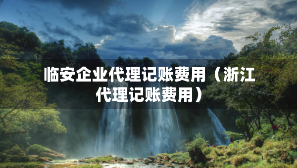 临安企业代理记账费用（浙江代理记账费用）