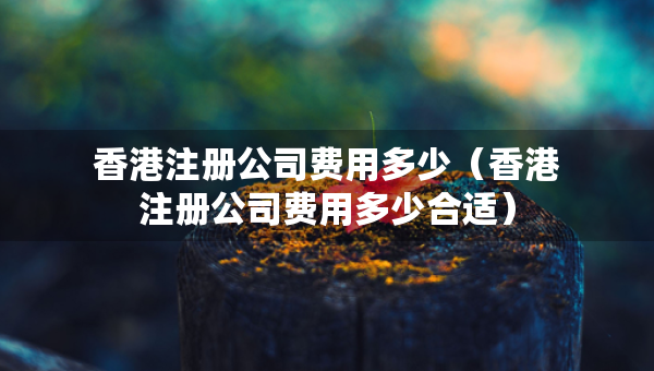 香港注册公司费用多少（香港注册公司费用多少合适）
