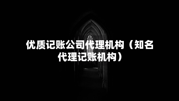优质记账公司代理机构（知名代理记账机构）