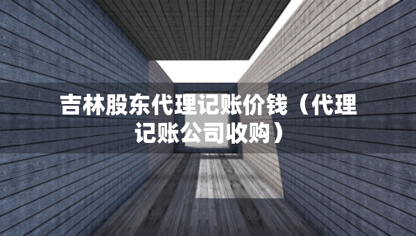 吉林股东代理记账价钱（代理记账公司收购）