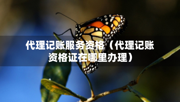 代理记账服务资格（代理记账资格证在哪里办理）