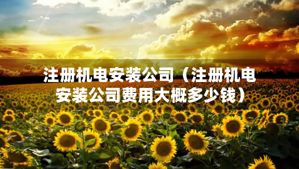 注册机电安装公司（注册机电安装公司费用大概多少钱）