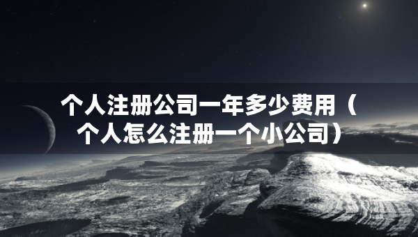 个人注册公司一年多少费用（个人怎么注册一个小公司）