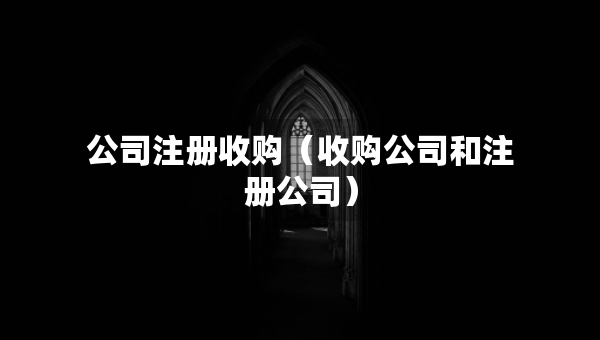 公司注册收购（收购公司和注册公司）