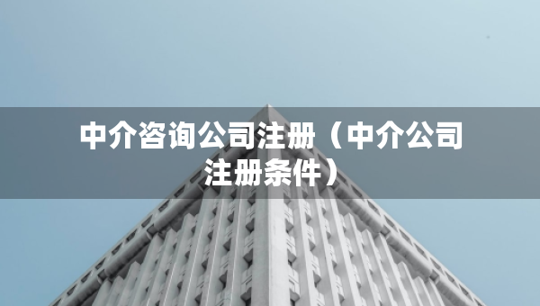 中介咨询公司注册（中介公司注册条件）