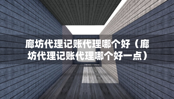 廊坊代理记账代理哪个好（廊坊代理记账代理哪个好一点）