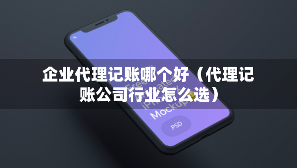 企业代理记账哪个好（代理记账公司行业怎么选）