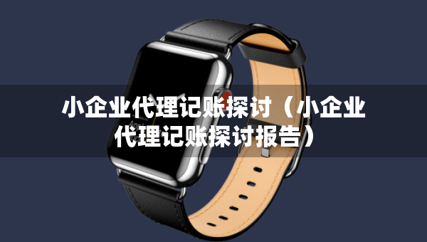 小企业代理记账探讨（小企业代理记账探讨报告）