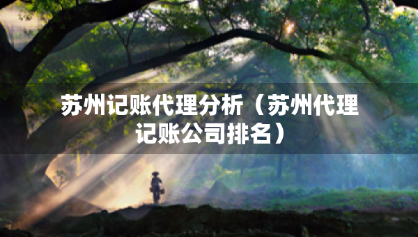 苏州记账代理分析（苏州代理记账公司排名）
