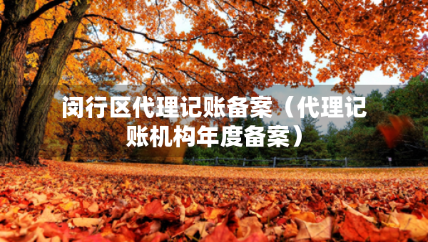 闵行区代理记账备案（代理记账机构年度备案）