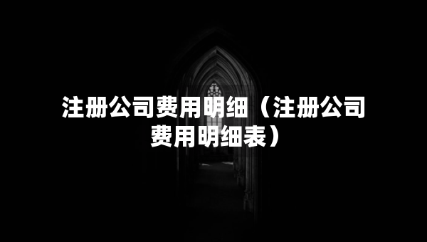 注册公司费用明细（注册公司费用明细表）