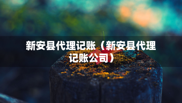 新安县代理记账（新安县代理记账公司）