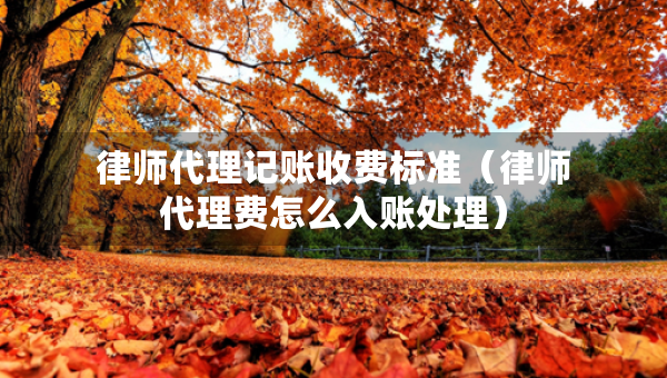 律师代理记账收费标准（律师代理费怎么入账处理）