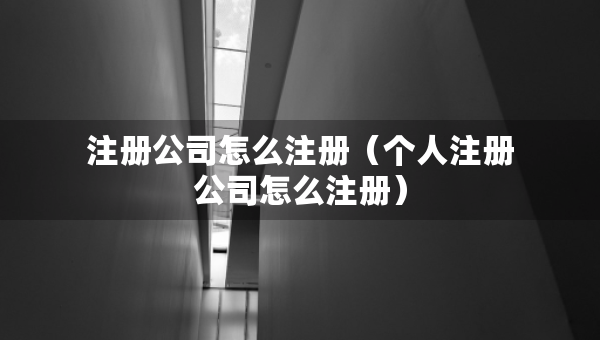 注册公司怎么注册（个人注册公司怎么注册）