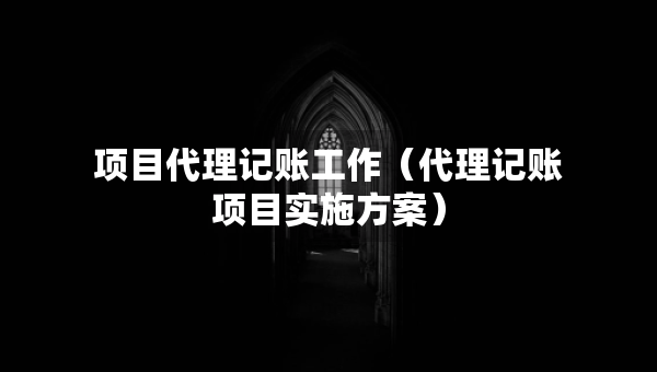 项目代理记账工作（代理记账项目实施方案）