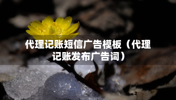 代理记账短信广告模板（代理记账发布广告词）