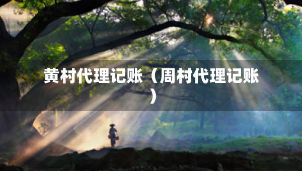 黄村代理记账（周村代理记账）