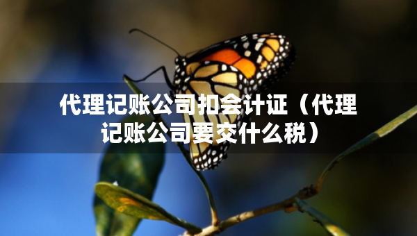 代理记账公司扣会计证（代理记账公司要交什么税）