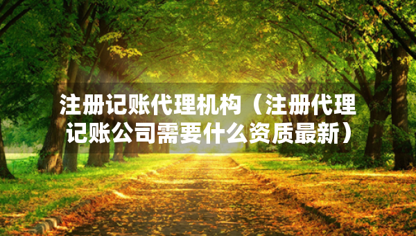 注册记账代理机构（注册代理记账公司需要什么资质最新）