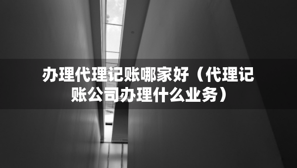 办理代理记账哪家好（代理记账公司办理什么业务）