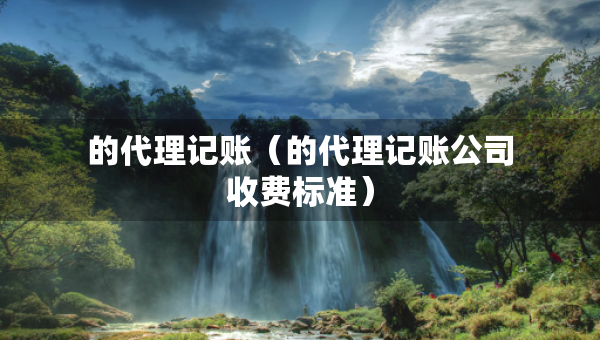 的代理记账（的代理记账公司收费标准）