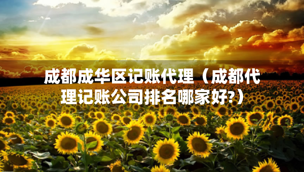 成都成华区记账代理（成都代理记账公司排名哪家好?）