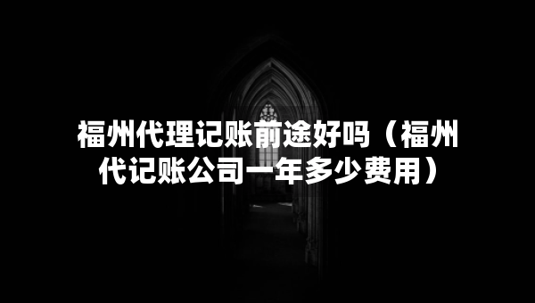 福州代理记账前途好吗（福州代记账公司一年多少费用）