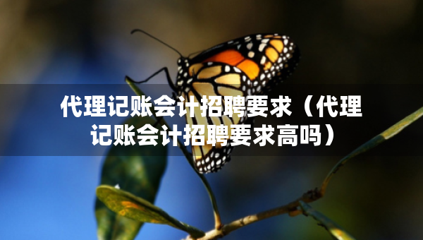 代理记账会计招聘要求（代理记账会计招聘要求高吗）