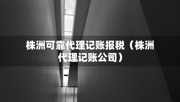 株洲可靠代理记账报税（株洲代理记账公司）