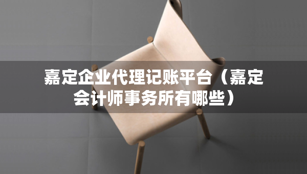 嘉定企业代理记账平台（嘉定会计师事务所有哪些）