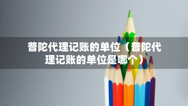 普陀代理记账的单位（普陀代理记账的单位是哪个）