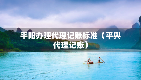 平阳办理代理记账标准（平舆代理记账）