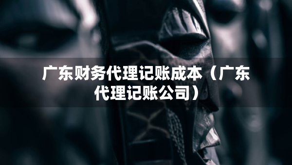 广东财务代理记账成本（广东代理记账公司）