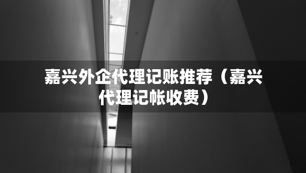嘉兴外企代理记账推荐（嘉兴代理记帐收费）