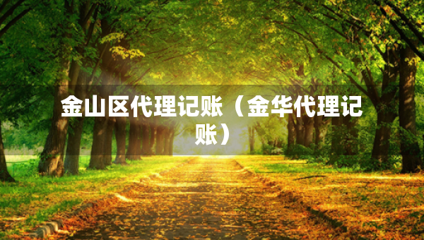 金山区代理记账（金华代理记账）