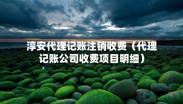 淳安代理记账注销收费（代理记账公司收费项目明细）