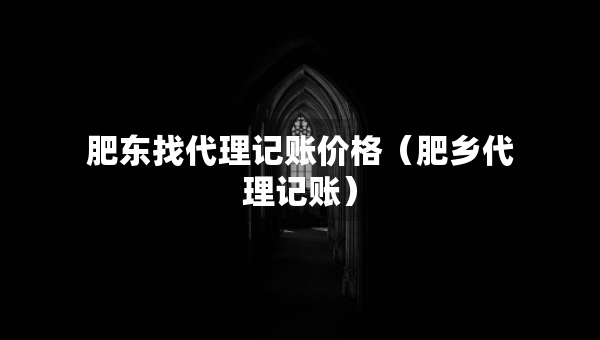 肥东找代理记账价格（肥乡代理记账）