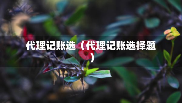 代理记账选（代理记账选择题）