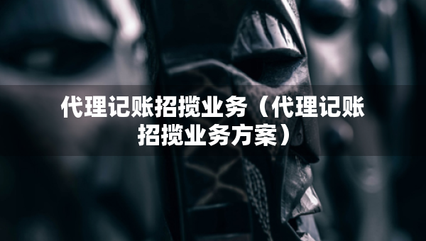 代理记账招揽业务（代理记账招揽业务方案）