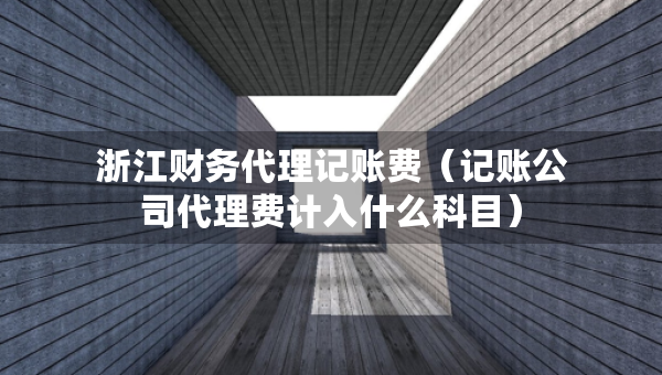 浙江财务代理记账费（记账公司代理费计入什么科目）